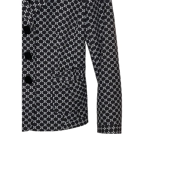 Atelier Women's‎ Jacket Blazer Button-Up Tweed Geometric Lined Collared Black 2 - Picture 2 of 10